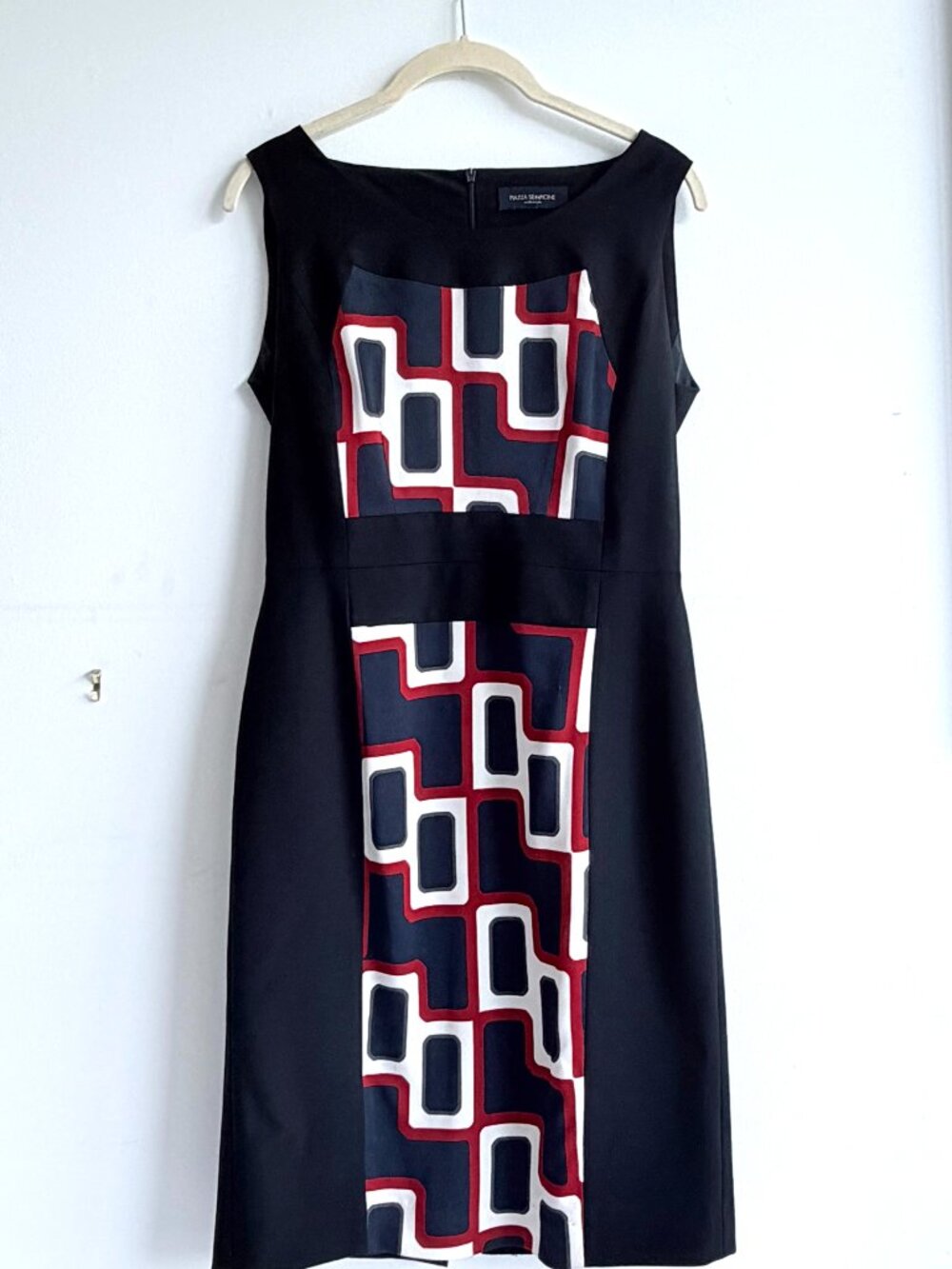 Piazza Sempione Italian Sheath Dress Retro Print Made in Italy